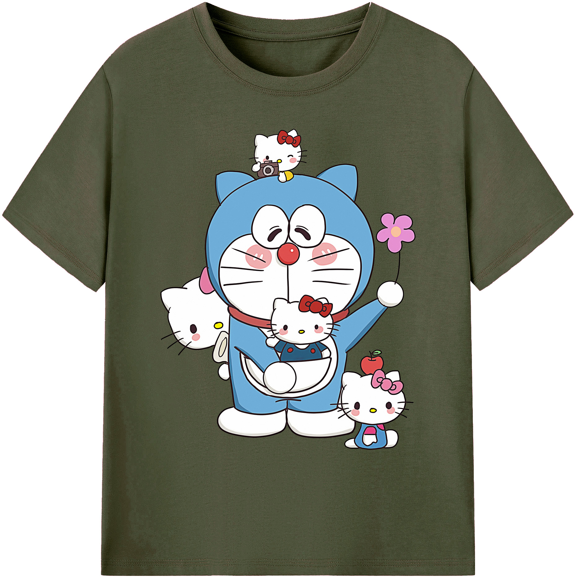 （画像用） ドラえもん Doraemon 綿100％ メンズ半袖Tシャツ｜肌触りやわらか＆通気性